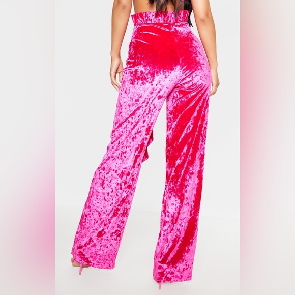NWT hot pink velvet pants by pretty little thing - Picture 4 of 5